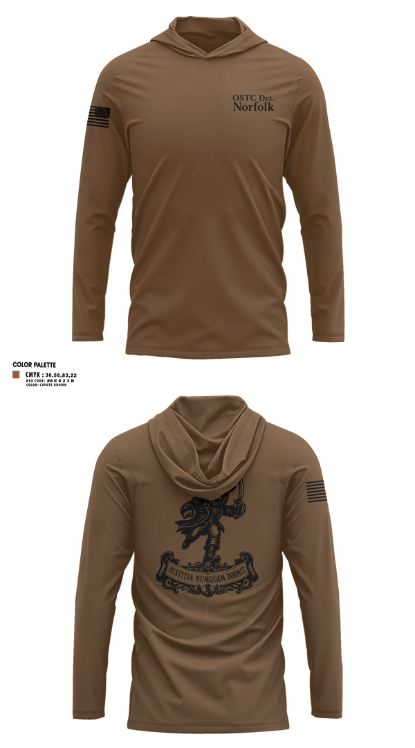 Long Sleeve Hooded Sun Shirt, OSTC Det. Norfolk, Navy, Teamtime, Team time, sublimation, custom sports apparel, team uniforms, spirit wear, spiritwear, sports uniforms, custom shirts, team store, custom team store, fundraiser sports, apparel fundraiser