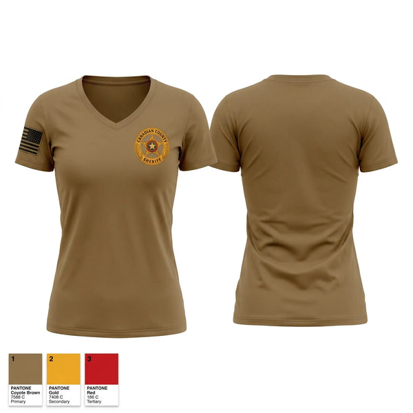 Womens Short Sleeve Vneck Shirt, Canadian County Sheriff's Office, Police, Teamtime, Team time, sublimation, custom sports apparel, team uniforms, spirit wear, spiritwear, sports uniforms, custom shirts, team store, custom team store, fundraiser sports, apparel fundraiser