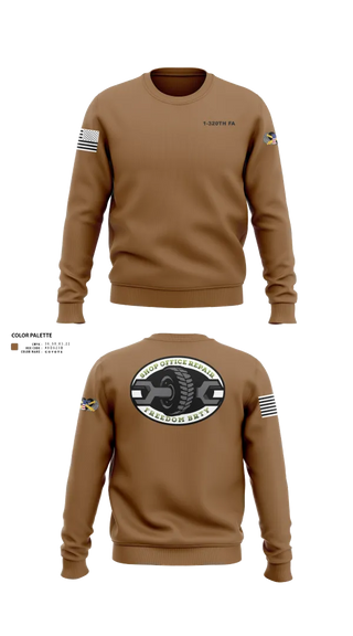 Crew Neck Sweatshirt, 1-320TH FA, Army, Teamtime, Team time, sublimation, custom sports apparel, team uniforms, spirit wear, spiritwear, sports uniforms, custom shirts, team store, custom team store, fundraiser sports, apparel fundraiser
