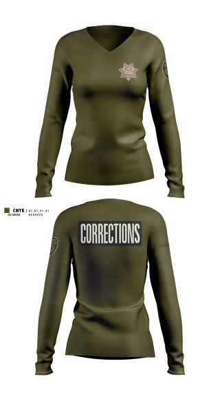 Womens Long Sleeve Vneck Shirt, Santa Rita, Police, Teamtime, Team time, sublimation, custom sports apparel, team uniforms, spirit wear, spiritwear, sports uniforms, custom shirts, team store, custom team store, fundraiser sports, apparel fundraiser