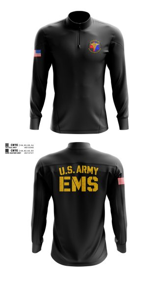Quarter Zip Jacket, U.S. ARMY EMS, EMS/EMT, Teamtime, Team time, sublimation, custom sports apparel, team uniforms, spirit wear, spiritwear, sports uniforms, custom shirts, team store, custom team store, fundraiser sports, apparel fundraiser