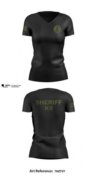 Womens Short Sleeve Vneck Shirt, Franklin County Sheriff Office K9, Police, Teamtime, Team time, sublimation, custom sports apparel, team uniforms, spirit wear, spiritwear, sports uniforms, custom shirts, team store, custom team store, fundraiser sports, apparel fundraiser