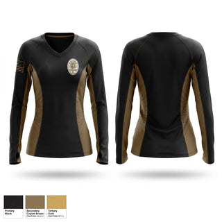 Womens Long Sleeve Vneck Shirt, Coosada Police Department, Police, Teamtime, Team time, sublimation, custom sports apparel, team uniforms, spirit wear, spiritwear, sports uniforms, custom shirts, team store, custom team store, fundraiser sports, apparel fundraiser