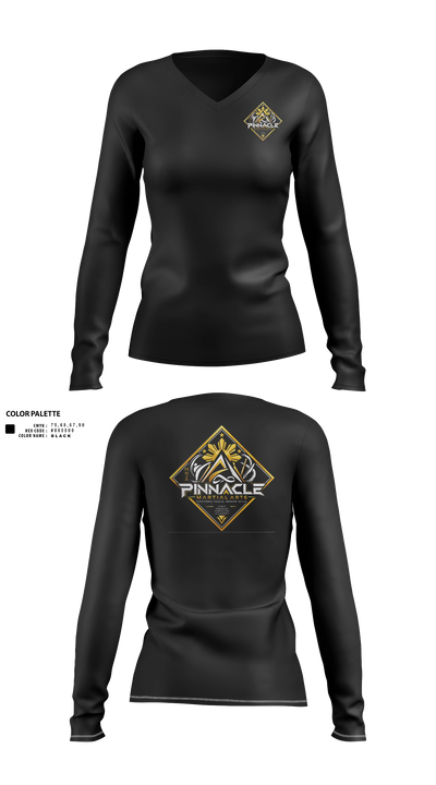 Pinnacle Martial Arts 28485454 Women's Long Sleeve V-neck Shirt - 100