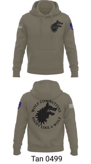 Hoodie, Wolf Combatives, Army, Teamtime, Team time, sublimation, custom sports apparel, team uniforms, spirit wear, spiritwear, sports uniforms, custom shirts, team store, custom team store, fundraiser sports, apparel fundraiser