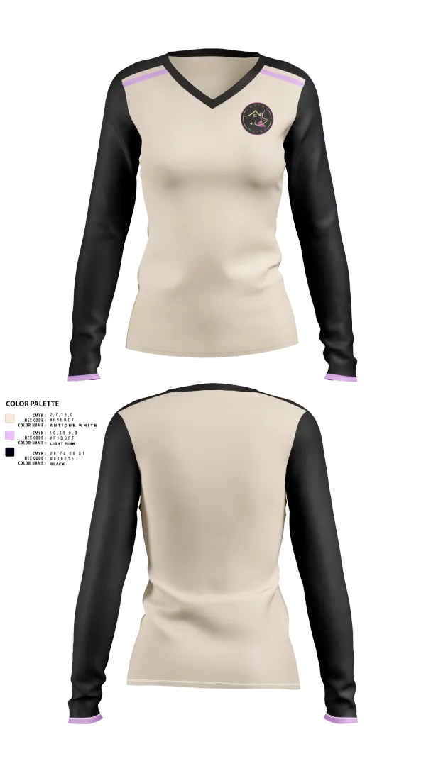 Womens Long Sleeve Vneck Shirt, Loving Maids, , Teamtime, Team time, sublimation, custom sports apparel, team uniforms, spirit wear, spiritwear, sports uniforms, custom shirts, team store, custom team store, fundraiser sports, apparel fundraiser