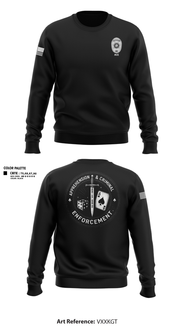 Crew Neck Sweatshirt, ACE, Police, Teamtime, Team time, sublimation, custom sports apparel, team uniforms, spirit wear, spiritwear, sports uniforms, custom shirts, team store, custom team store, fundraiser sports, apparel fundraiser
