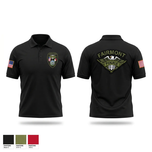 Short Sleeve Performance Polo, Fairmont Police Department, Police, Teamtime, Team time, sublimation, custom sports apparel, team uniforms, spirit wear, spiritwear, sports uniforms, custom shirts, team store, custom team store, fundraiser sports, apparel fundraiser