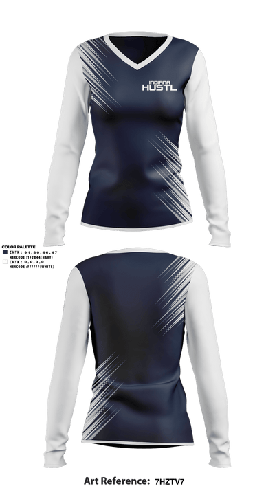 Indiana Hustl 77224638 Women's Long Sleeve V-neck Shirt - 1