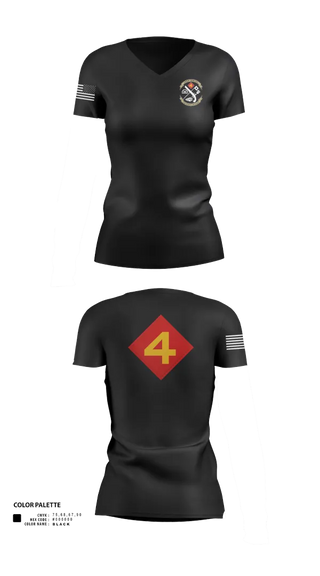 Womens Short Sleeve Vneck Shirt, 14th Marine regiment 4th Marine corps division, , Teamtime, Team time, sublimation, custom sports apparel, team uniforms, spirit wear, spiritwear, sports uniforms, custom shirts, team store, custom team store, fundraiser sports, apparel fundraiser