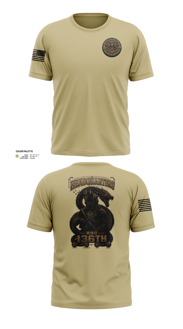 Short Sleeve Performance Shirt, HHC 136th ESB, Army, Teamtime, Team time, sublimation, custom sports apparel, team uniforms, spirit wear, spiritwear, sports uniforms, custom shirts, team store, custom team store, fundraiser sports, apparel fundraiser