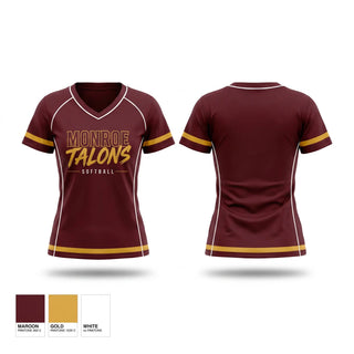 Womens Short Sleeve Vneck Shirt, Monroe Talons, Softball, Teamtime, Team time, sublimation, custom sports apparel, team uniforms, spirit wear, spiritwear, sports uniforms, custom shirts, team store, custom team store, fundraiser sports, apparel fundraiser