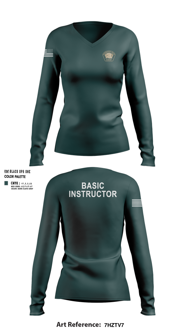 Womens Long Sleeve Vneck Shirt, Academy- Basic Unit, Police, Teamtime, Team time, sublimation, custom sports apparel, team uniforms, spirit wear, spiritwear, sports uniforms, custom shirts, team store, custom team store, fundraiser sports, apparel fundraiser