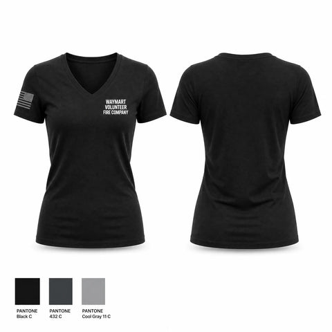 Womens Short Sleeve Vneck Shirt, Waymart Volunteer Fire Company, Fire Department, Teamtime, Team time, sublimation, custom sports apparel, team uniforms, spirit wear, spiritwear, sports uniforms, custom shirts, team store, custom team store, fundraiser sports, apparel fundraiser