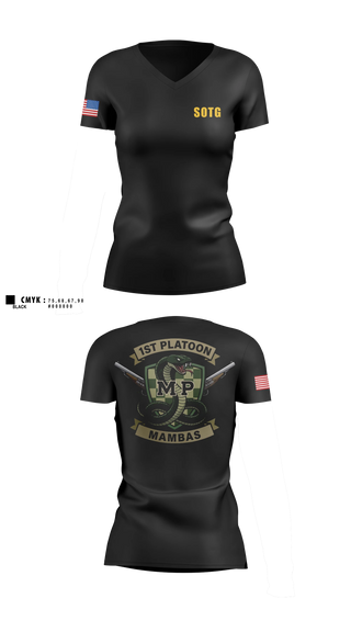 Womens Short Sleeve Vneck Shirt, 410TH Military Police Mambas, Army, Teamtime, Team time, sublimation, custom sports apparel, team uniforms, spirit wear, spiritwear, sports uniforms, custom shirts, team store, custom team store, fundraiser sports, apparel fundraiser