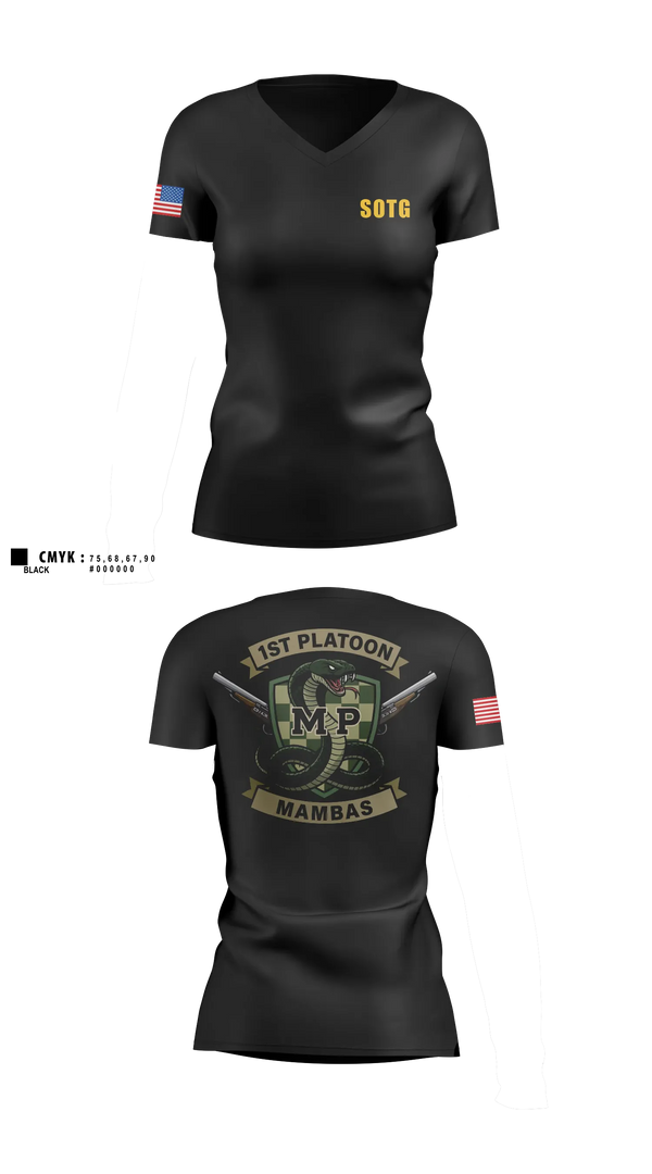Womens Short Sleeve Vneck Shirt, 410TH Military Police Mambas, Army, Teamtime, Team time, sublimation, custom sports apparel, team uniforms, spirit wear, spiritwear, sports uniforms, custom shirts, team store, custom team store, fundraiser sports, apparel fundraiser