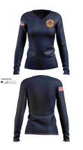 Camden city fire department, rescue 1 Women's Long Sleeve V-neck Shirt - 21