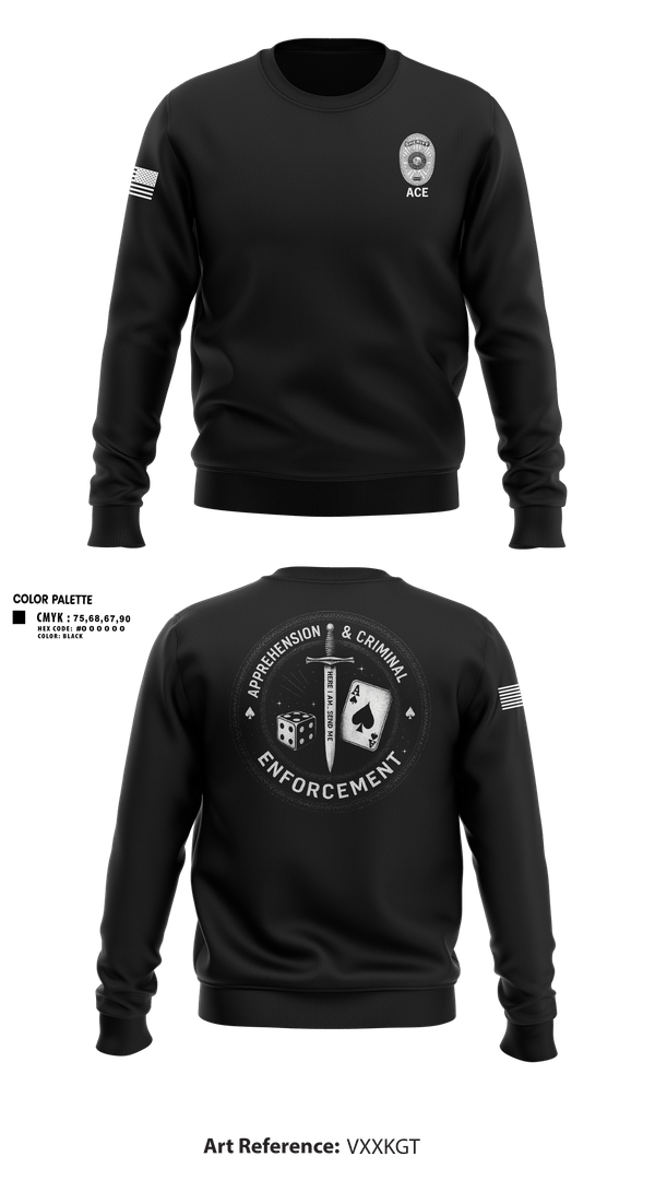 Crew Neck Sweatshirt, ACE, Police, Teamtime, Team time, sublimation, custom sports apparel, team uniforms, spirit wear, spiritwear, sports uniforms, custom shirts, team store, custom team store, fundraiser sports, apparel fundraiser