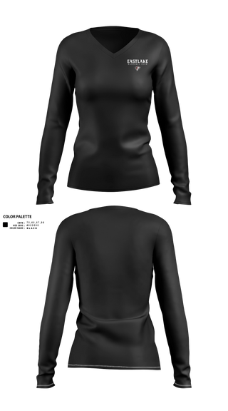 Womens Long Sleeve Vneck Shirt, Eastlake, Baseball, Teamtime, Team time, sublimation, custom sports apparel, team uniforms, spirit wear, spiritwear, sports uniforms, custom shirts, team store, custom team store, fundraiser sports, apparel fundraiser