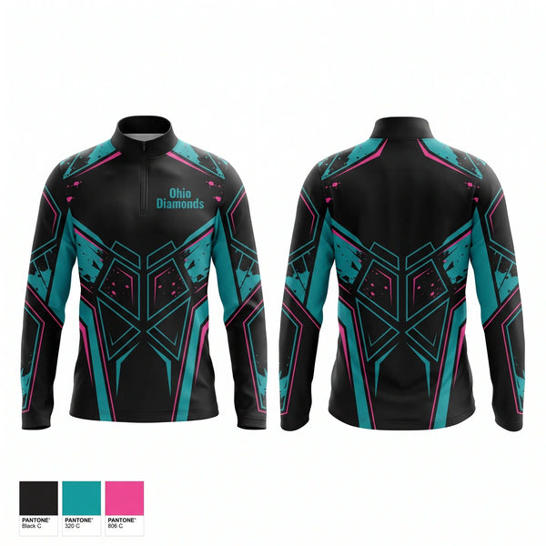 Quarter Zip Jacket, Ohio Diamonds, Softball, Teamtime, Team time, sublimation, custom sports apparel, team uniforms, spirit wear, spiritwear, sports uniforms, custom shirts, team store, custom team store, fundraiser sports, apparel fundraiser