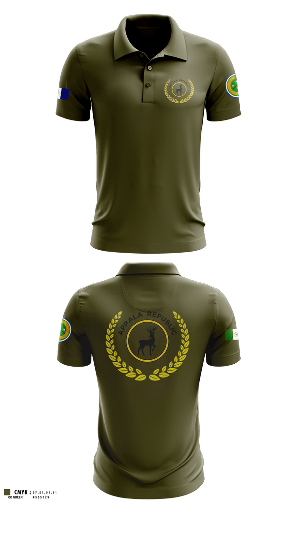 Short Sleeve Performance Polo, Appala Republic, Army, Teamtime, Team time, sublimation, custom sports apparel, team uniforms, spirit wear, spiritwear, sports uniforms, custom shirts, team store, custom team store, fundraiser sports, apparel fundraiser