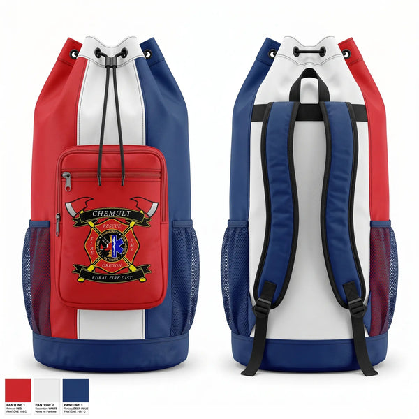 Gear Bag, Chemult Rural Fire Protection District, EMS/EMT, Teamtime, Team time, sublimation, custom sports apparel, team uniforms, spirit wear, spiritwear, sports uniforms, custom shirts, team store, custom team store, fundraiser sports, apparel fundraiser