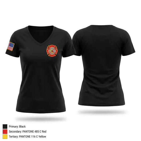 Womens Short Sleeve Vneck Shirt, Atmore Fire Department, Fire Department, Teamtime, Team time, sublimation, custom sports apparel, team uniforms, spirit wear, spiritwear, sports uniforms, custom shirts, team store, custom team store, fundraiser sports, apparel fundraiser