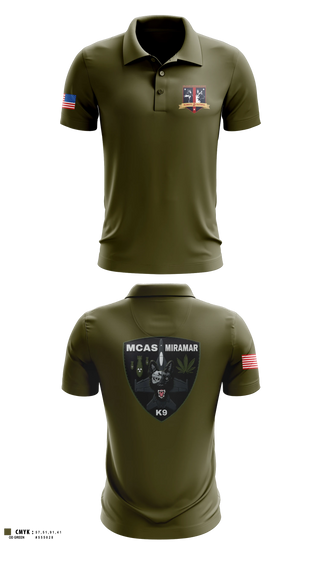 Short Sleeve Performance Polo, MCAS Miramar Military Working Dog Section, Marines, Teamtime, Team time, sublimation, custom sports apparel, team uniforms, spirit wear, spiritwear, sports uniforms, custom shirts, team store, custom team store, fundraiser sports, apparel fundraiser