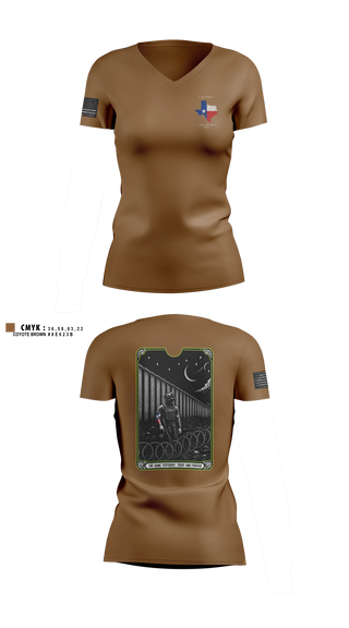 Womens Short Sleeve Vneck Shirt, Stallions, Army, Teamtime, Team time, sublimation, custom sports apparel, team uniforms, spirit wear, spiritwear, sports uniforms, custom shirts, team store, custom team store, fundraiser sports, apparel fundraiser