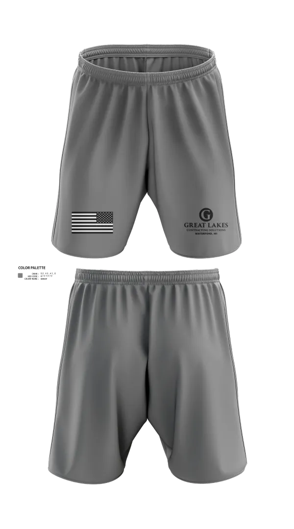 Athletic Shorts With Pockets, Great Lakes Contracting Solutions LLC, , Teamtime, Team time, sublimation, custom sports apparel, team uniforms, spirit wear, spiritwear, sports uniforms, custom shirts, team store, custom team store, fundraiser sports, apparel fundraiser