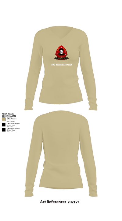 2nd Recon Battalion 77631825 Women's Long Sleeve V-neck Shirt - 82