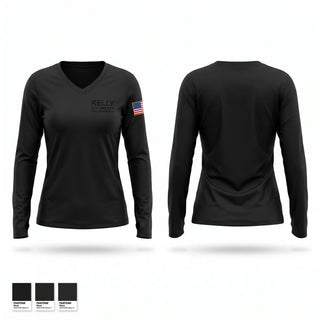Womens Long Sleeve Vneck Shirt, Kelly volunteer fire department, Fire Department, Teamtime, Team time, sublimation, custom sports apparel, team uniforms, spirit wear, spiritwear, sports uniforms, custom shirts, team store, custom team store, fundraiser sports, apparel fundraiser