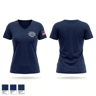 Womens Short Sleeve Vneck Shirt, SPECIAL OPERATIONS REACTION TEAM, Police, Teamtime, Team time, sublimation, custom sports apparel, team uniforms, spirit wear, spiritwear, sports uniforms, custom shirts, team store, custom team store, fundraiser sports, apparel fundraiser