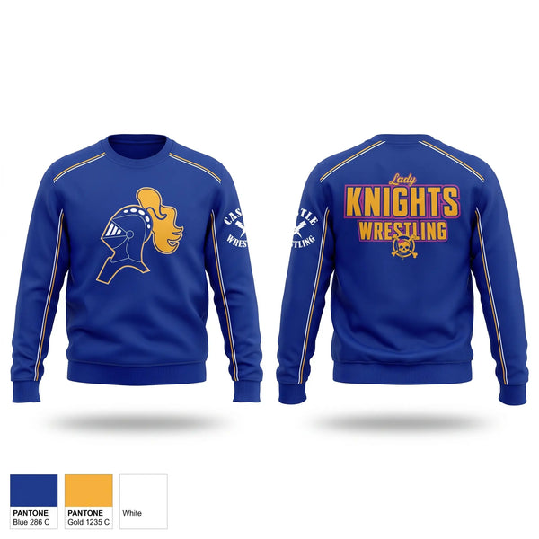 Crew Neck Sweatshirt, Castle Lady Knights, Wrestling, Teamtime, Team time, sublimation, custom sports apparel, team uniforms, spirit wear, spiritwear, sports uniforms, custom shirts, team store, custom team store, fundraiser sports, apparel fundraiser