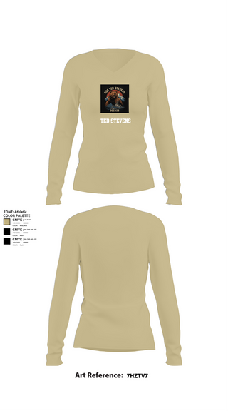 Womens Long Sleeve Vneck Shirt, TED STEVENS, , Teamtime, Team time, sublimation, custom sports apparel, team uniforms, spirit wear, spiritwear, sports uniforms, custom shirts, team store, custom team store, fundraiser sports, apparel fundraiser
