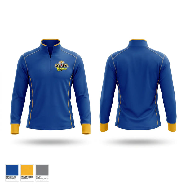 Quarter Zip Jacket, Stringtown Tigers, Women's Basketball, Teamtime, Team time, sublimation, custom sports apparel, team uniforms, spirit wear, spiritwear, sports uniforms, custom shirts, team store, custom team store, fundraiser sports, apparel fundraiser
