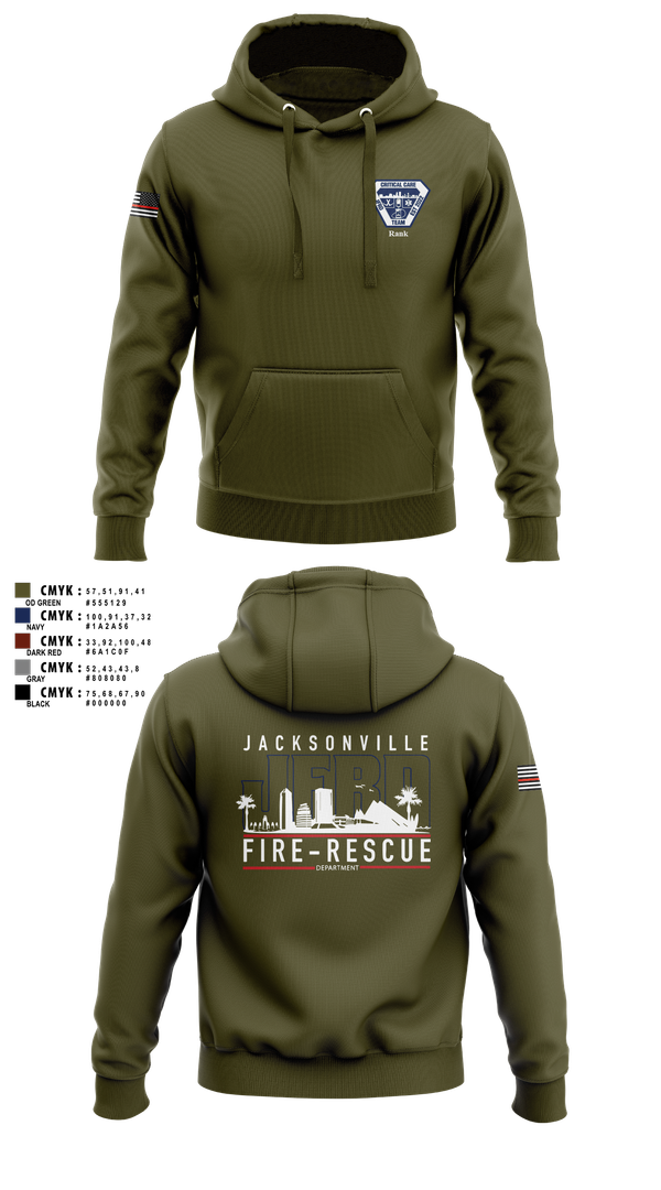 Hoodie, JFRD Critical Care Team, Fire Department, Teamtime, Team time, sublimation, custom sports apparel, team uniforms, spirit wear, spiritwear, sports uniforms, custom shirts, team store, custom team store, fundraiser sports, apparel fundraiser