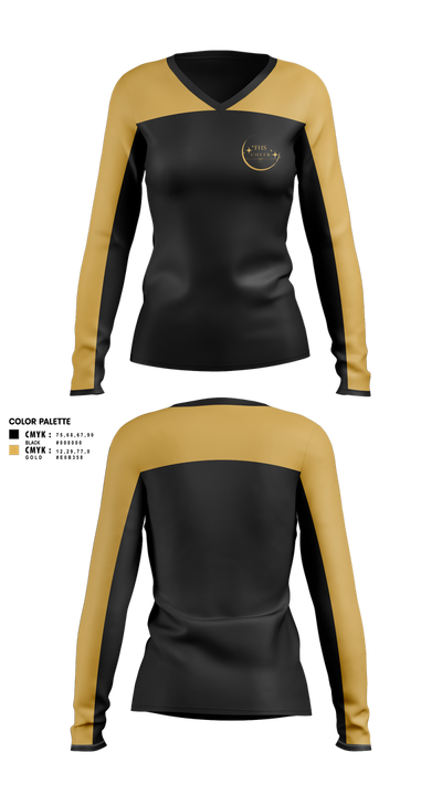 Fredericktown High School Cheerleading 32823567 Women's Long Sleeve V-neck Shirt - 1