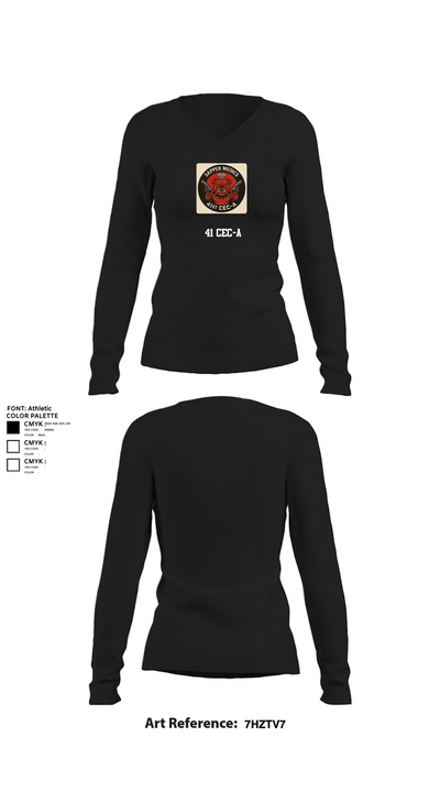 41 CEC-A 9986911 Women's Long Sleeve V-neck Shirt - 22