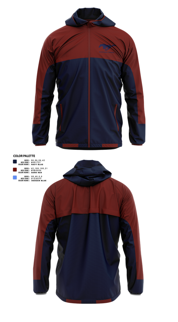 Windbreaker, Tulare Western Mustangs, Tennis, Teamtime, Team time, sublimation, custom sports apparel, team uniforms, spirit wear, spiritwear, sports uniforms, custom shirts, team store, custom team store, fundraiser sports, apparel fundraiser