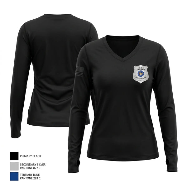 Womens Long Sleeve Vneck Shirt, CPHSG School Police, Police, Teamtime, Team time, sublimation, custom sports apparel, team uniforms, spirit wear, spiritwear, sports uniforms, custom shirts, team store, custom team store, fundraiser sports, apparel fundraiser