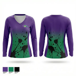 Womens Long Sleeve Vneck Shirt, Los-Angeles Tennis League, Tennis, Teamtime, Team time, sublimation, custom sports apparel, team uniforms, spirit wear, spiritwear, sports uniforms, custom shirts, team store, custom team store, fundraiser sports, apparel fundraiser