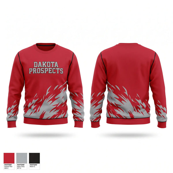Crew Neck Sweatshirt, Dakota Prospects, Men's Basketball, Teamtime, Team time, sublimation, custom sports apparel, team uniforms, spirit wear, spiritwear, sports uniforms, custom shirts, team store, custom team store, fundraiser sports, apparel fundraiser