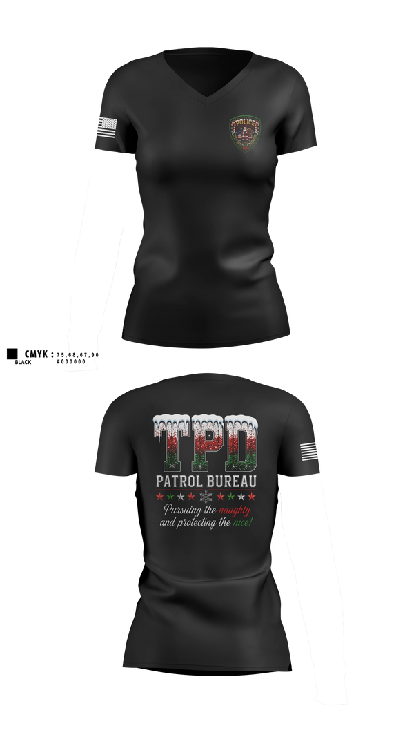 Womens Short Sleeve Vneck Shirt, Patrol Bureau, Police, Teamtime, Team time, sublimation, custom sports apparel, team uniforms, spirit wear, spiritwear, sports uniforms, custom shirts, team store, custom team store, fundraiser sports, apparel fundraiser