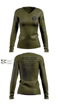 Muscogee Nation Police Tactical Medical team 86910263 Women's Long Sleeve V-neck Shirt - 101