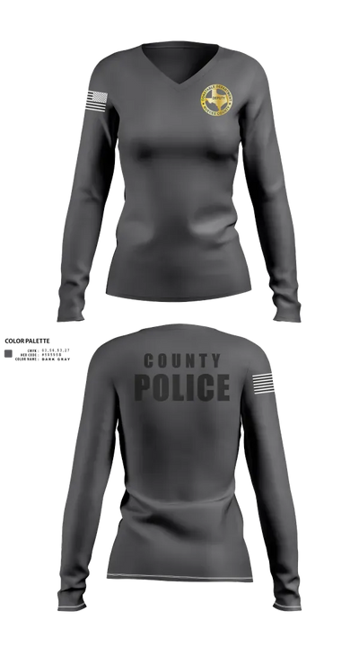 Nueces County Constable PCT4 30073114 Women's Long Sleeve V-neck Shirt - 22