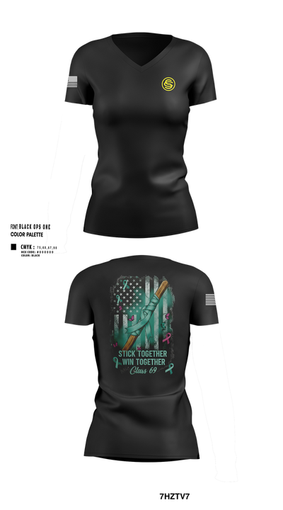 Texas Officer Candidate Class 69 17014937 Women's Short Sleeve V-neck Shirt - 120