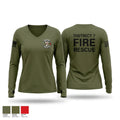 District 7 Women's Long Sleeve V-neck Shirt - 1