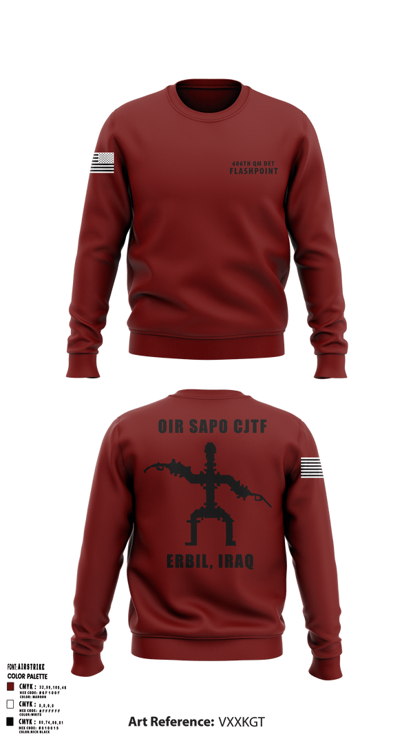 Crew Neck Sweatshirt, 606th Qm Det, Army, Teamtime, Team time, sublimation, custom sports apparel, team uniforms, spirit wear, spiritwear, sports uniforms, custom shirts, team store, custom team store, fundraiser sports, apparel fundraiser