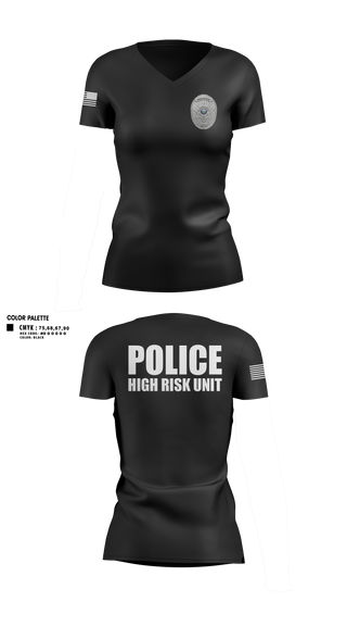 Womens Short Sleeve Vneck Shirt, Police High Risk Unit, Police, Teamtime, Team time, sublimation, custom sports apparel, team uniforms, spirit wear, spiritwear, sports uniforms, custom shirts, team store, custom team store, fundraiser sports, apparel fundraiser